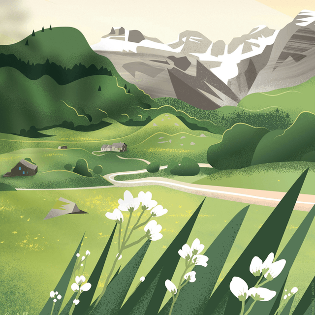 Affiche Col du Somport, Pic d'Aspe, vallée d'Aspe 30x40
