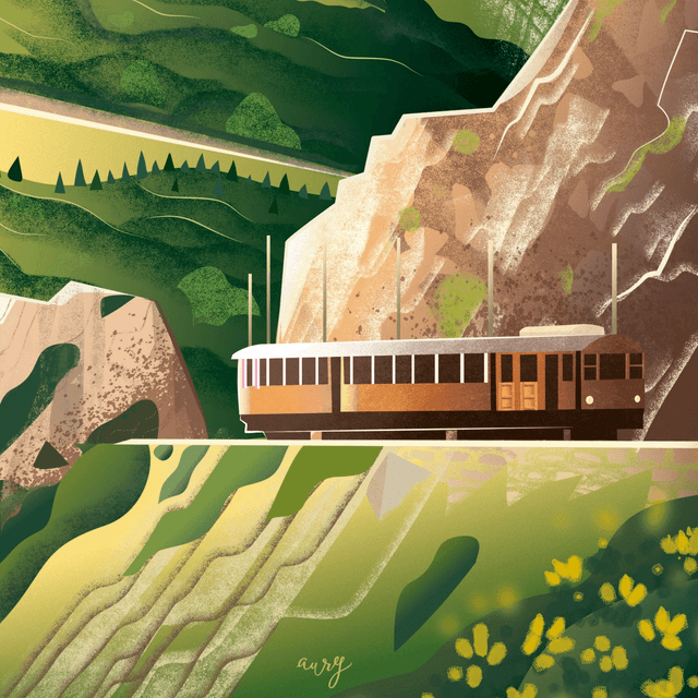 Affiche La Rhune, Pays Basque 30x40 cm