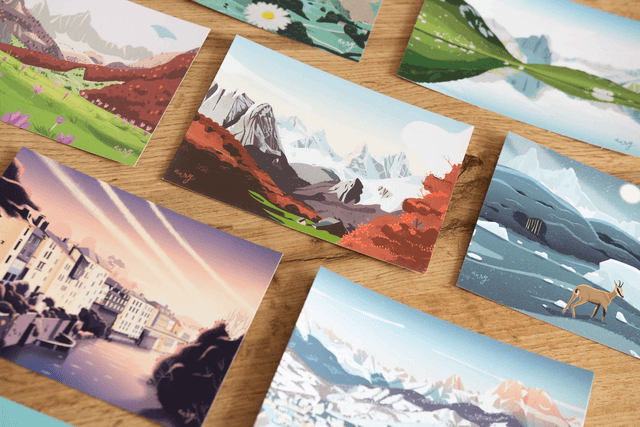 Lot de 5 cartes postales