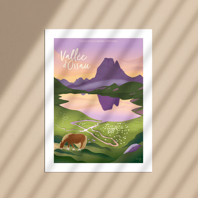 Affiche Lacs d'Ayous, vallée d'Ossau 30x40