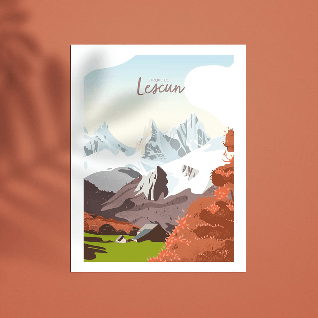 Affiche Aiguilles d'Ansabère automne, Lescun