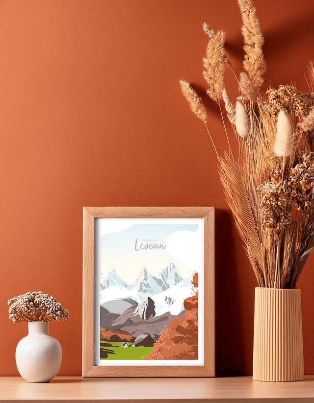 Affiche Aiguilles d'Ansabère automne, Lescun
