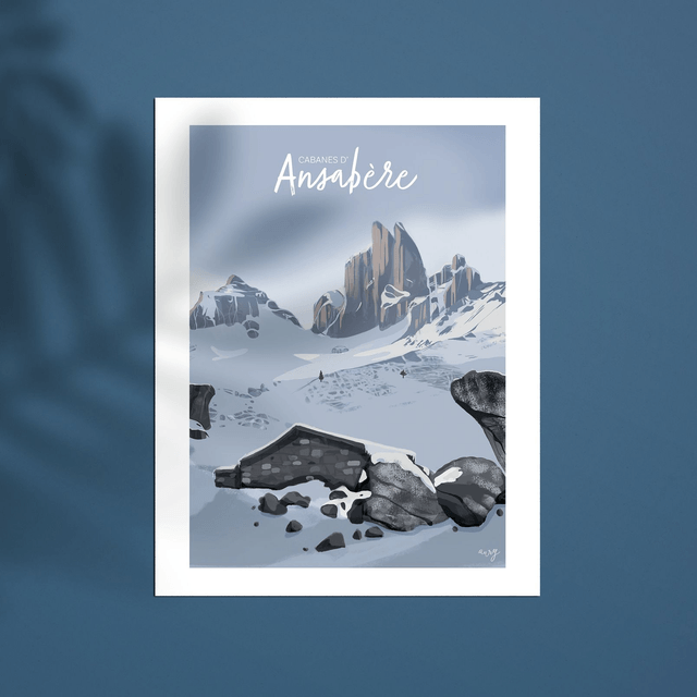 Affiche Cabanes d'Ansabère, Aiguilles d'Ansabère, Lescun