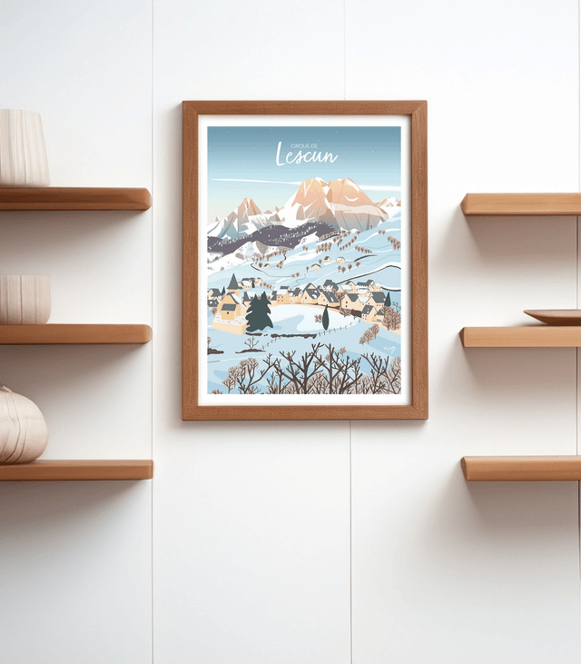 Affiche Cirque de Lescun Belvédère hiver 30x40 