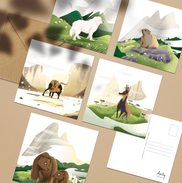 Carte Postale Animaux Pyrénéens